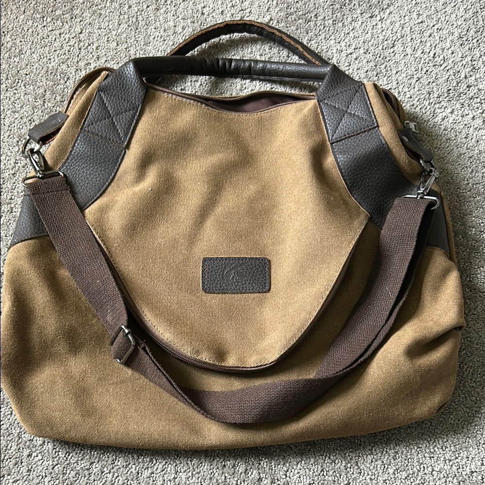 Brown and Black Men's Bag